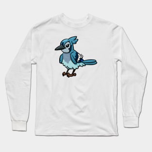 Cute Blue Jay Drawing Long Sleeve T-Shirt